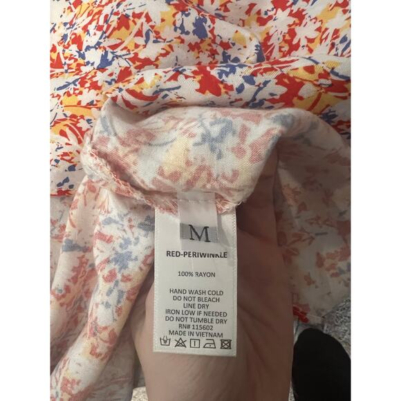 Boutique Faux Wrap Midi Skirt 4th of July Patriotic Red White Blue Beachy Medium - Picture 9 of 9